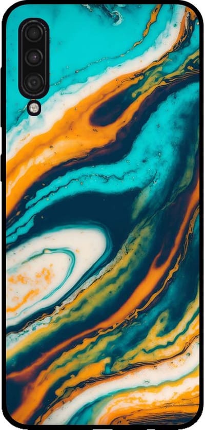 Smartphonica Telefoonhoesje voor Samsung Galaxy A30s marmer look - backcover marmer hoesje - Groen geschikt voor Samsung Galaxy A30s