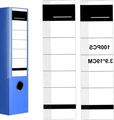 Set van 100 Zelfklevende Bestandslabels 3.8 x 19 cm voor Archivering, Kantoor en Onderwijs