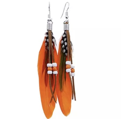 Jomide Oorhangers Boho Veren - Oranje