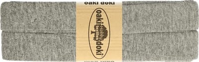 Oaki Doki Jersey Tricot Biaisband 20mm – 3 Meter – Mélange Lichtgrijs 067 – Elastisch Afwerkingslint voor Stretchstoffen