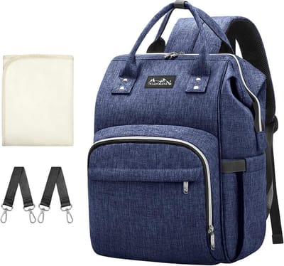 Luierrugzak - Babytas Luiertas - Uitgaan met baby - Waterdichte Oxfordstof - 28cm x 23.8cm x 52.8cm - Blauw