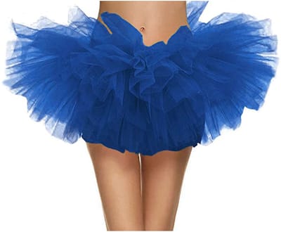 KIMU® Korte Tutu Koningsblauw Tule Rokje - Maat 116 122 128 134 140 146 152 - Blauw Petticoat Rok Meisje - Ballet Tulerokje Ballerina Fee Anna Prinses Festival