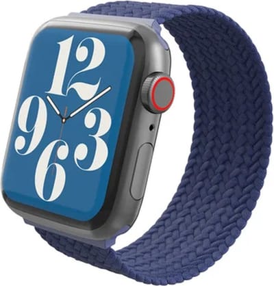 Nylon Smartwatch bandje - Geschikt voor Gear4 Apple Watch Braided nylon bandje - marineblauw - Strap-it Horlogeband / Polsband / Armband - 38 - 40 - 41 - 42 mm Maat: S