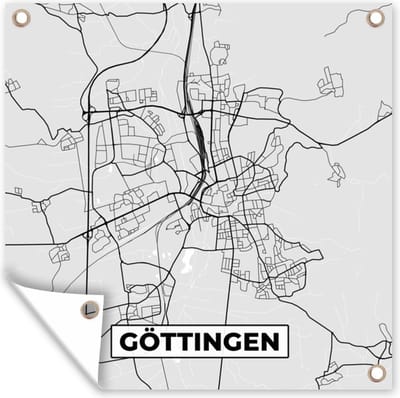 Tuin poster Kaart - Stadskaart - Duitsland - Göttingen - Plattegrond - 200x200 cm - Tuindoek