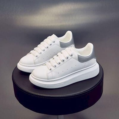 Ricaqico Koreaanse Ronde Neus Witte Schoenen Dames Lente Zomer Alles-Match Dikke Zool Verhogende Casual Schoenen Mode Sneakers 36 grijs
