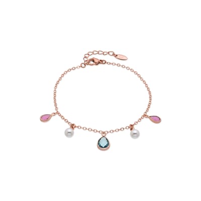 Luxenter armband in metaallegering en witte parel, afgewerkt in 18 karaat roségoud - Cainhtsi