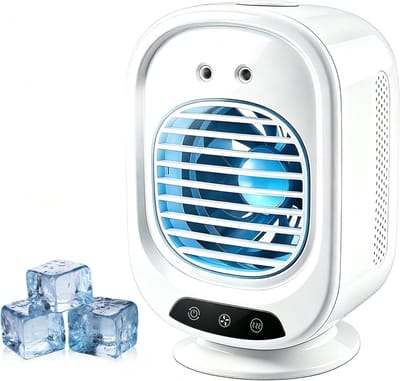 Mini-airconditioning, draagbaar, 280 ml, koelventilator met 3 standen ijsnevel & 4D stille technologie, type C oplaadbaar, 3 seconden snelle koeling voor kantoor, slaapkamer