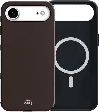 xoxo Wildhearts telefoonhoesje geschikt voor iPhone 17 Air MagSafe - Hot Chocolate - Magnetische hard case met dubbele beschermlaag - Beschermhoes shockproof case - Hoesje met kleur - Bruin / Donkerbruin