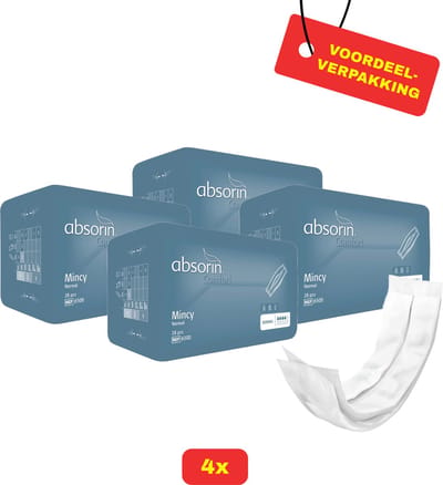 4x Absorin Mincy Normal Inlegverband Mannen - 4x 28 stuks - Voordeelverpakking!