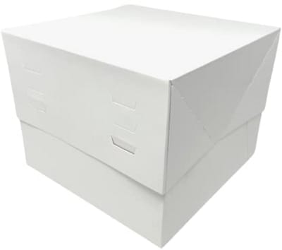 Witte Taartdozen - In hoogte verstelbare verpakking met 10 stuks, 25 x 25 cm (20-30 cm)