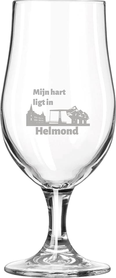 Gegraveerde bierglas op voet 49cl Helmond