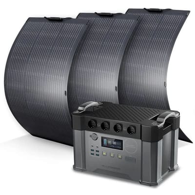 ALLPOWERS Zonnegeneratorset 2400W (S2000 Pro + SF100 100W flexibel zonnepaneel) - S2000 Pro + 3 stuks SF100 zonnepaneel 100W