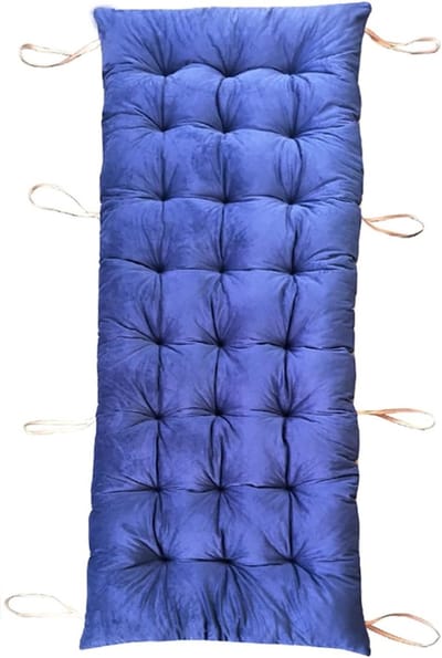 Ligstoelkussen - Loungestoel kussen - Buiten ontspannen - Met bevestigingsbanden - 75 x 194 cm - Blauw