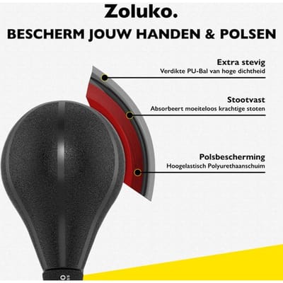 Zoluko Professionele Boksbal op Voet - Incl. E-Book - Verstelbaar in Hoogte 120-160cm - Voor Binnen en Buiten - Bokstrainer - Boksbal op Standaard - Boksset - Boksbal Staand - Boxing – Thuis Sporten – Bokspaal - Zwart