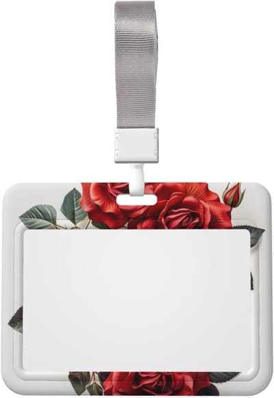 ID-kaarthouder - Naamlabelhouder - Veilig opbergen - Afneembaar koord - 7.6 x 10.2 cm - Wit
