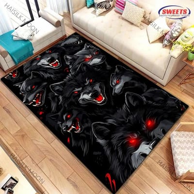 Tapis Motif Cluster de Loups Nuit Sombre Antidérapant Grandes Tailles Tapis de Zone Paillassons pour Chambre à Coucher Salon Salle de Jeux Tapis CADEAU 50x80cm (20x31in)