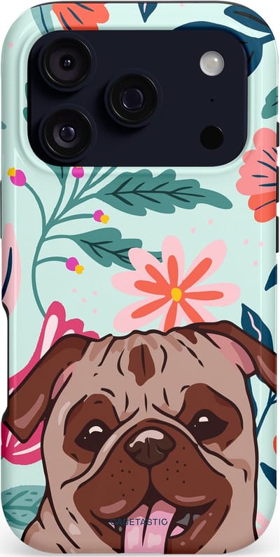 Casetastic hoesje geschikt voor Apple iPhone 17 Pro - MagSafe - Dubbellaagse bescherming - Mopslik - Fashion Case - Lichtgrijs Taupe Wit Petrol