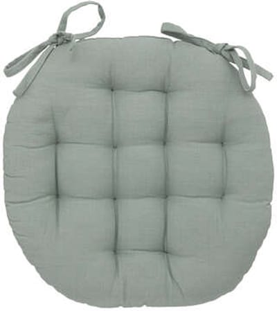 Atmosphera Tuinstoelkussen - mintgroen - katoen - 38 x 38 x 6.5 cm - wicker zitkussen rond