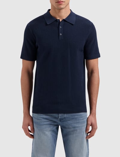 Pure Path Braided Knitwear Polo Navy (25010815 - 07)