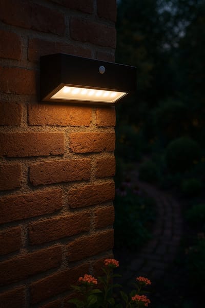 Provento | Solar Muurlamp met Bewegingssensor | 2 Standen Licht | Werkt op Zonne-energie | Praktisch voor Tuin, Balkon of Terras