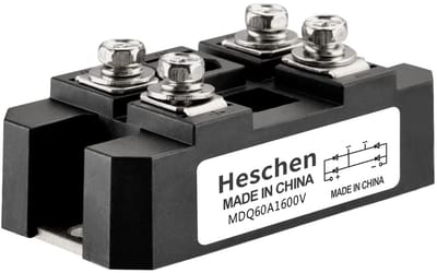 Dailygoody - Eenfasige gelijkrichter - 60A - Hoogwaardige voeding - Compact formaat - 1600V - Geschikt voor gelijkstroommotoren - 4 schroefklemmen