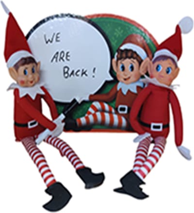 naughty elves - Elves behavin badly | Kerst - Elf - Stoute elf - pop - Jongen, meisje en spreek bubbel | Kerstmis traditie