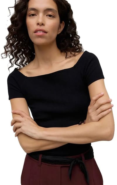Vero Moda Awverde Off Shoulder T-shirt Met Korte Mouwen Zwart M Vrouw