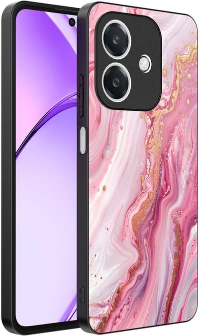 Smartphonica Telefoonhoesje Geschikt voor Oppo A3 - A3X met marmer opdruk - TPU backcover case marble design - Roze geschikt voor Oppo A3;Oppo A3X
