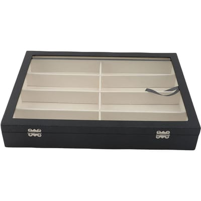 Multi Zonnebril Organizer voor Dames Heren Brillen Brillen Display Case met 8 Sleuven Sieraden Horloge Organizer Brillen beige
