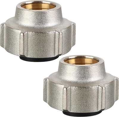 2-delige Messing Klem Schroefverbinding Set, 3/4" x 15mm Klemverbinding met Zilver Geplateerde Koperverbindingen voor Radiatoren, Geschikt voor Euroconus, Koper en Staal, Duurzaam en Betrouwbaar