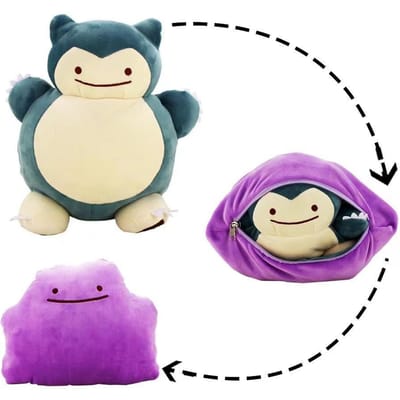 20cm Anime Pokemon Ditto Transform Schattige Snorlax Binnenstebuiten Kussen Verzamelaar Cartoon Cadeau Speelgoed Kussen Pop Slaapkamer Ornament beige