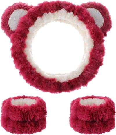 Elastische Haarband voor Make-up en Gezichtsreiniging - Absorberende Band voor Dames en Meisjes tijdens Yoga, Sport en Schoonheidsverzorging (Rood)