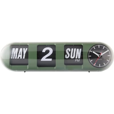 Karlsson Wandklok Tube Flip - Jungle groen - 38x10x13.5cm - Wandklok Scandinavisch