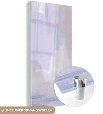 MuchoWow® Glasschilderij 60x120 cm - Schilderij acrylglas - Pastel - Verf - Design - Foto op glas - Schilderijen