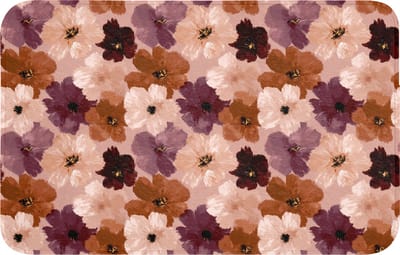 Badmat 80x50 cm - Antislip - Bloemen - Abstract - Aardetinten - Badmatten voor badkamer - Badkamermat - Douchemat - Badkamer mat