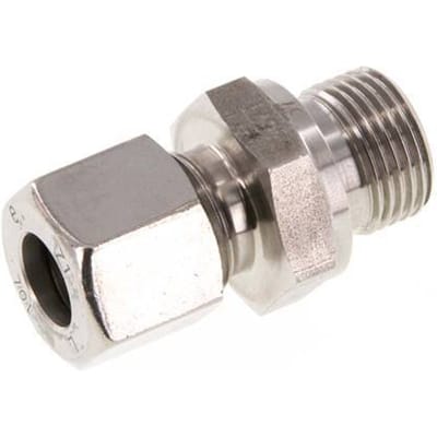 G 3/8'' Buitendraad x 10L RVS Rechte Snijring Koppeling 315 Bar DIN 2353 - FL2S-MC-ST-038G-10-L