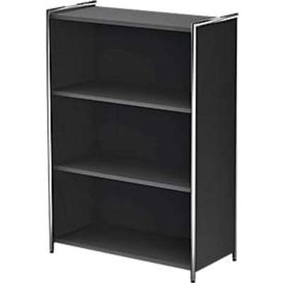 TOLEDO boekenkast, met zicht-achterwand, 3 OH, B 800 x D 380 x H 1150 mm, antraciet