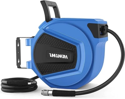 Automatische Persluchtslanghaspel 50 Meter - Slanghouder voor Compressor met 180 Graden Rotatie