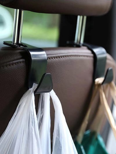 Auto Haken, Achterbank Auto Hangers, Achterbank Hoofdsteun Haken, Auto plastic haak Auto Opslag Haken, Portemonnees, Boodschappen, Auto Handtas Haken (Zwart)