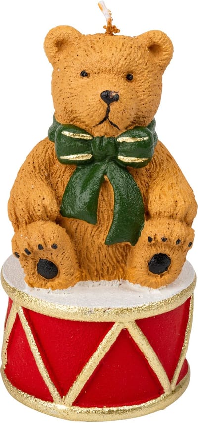 ARTYFETES - Berenkaars op zijn trommel 11 x 6 cm kerstdecoratie