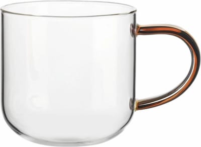 Asa Coppa Glass beker met handvat 0.4L bruin