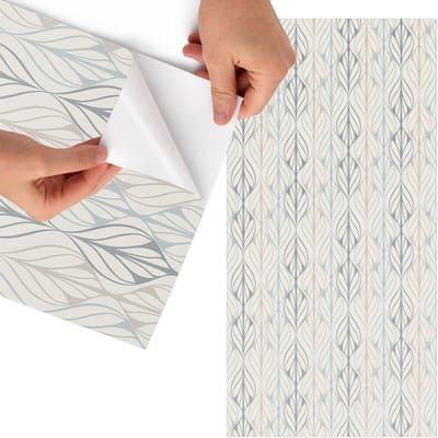 Tulup Meubelfolie - Bladpatroon Decoratiefolie - 75x150 cm - Romig Meubelfolie - Wrapfolie Keuken - Scandinavisch Meubelfolie - Decoratiefolie - Tafeldecoratie - Achtergronden en patronen