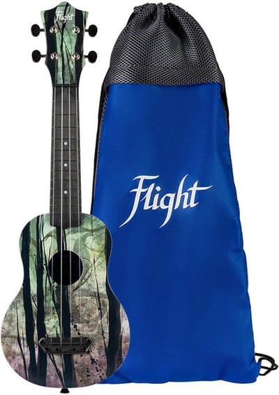 Flight UTS-40 DEEP FOREST Ultra Travel Soprano Ukulele met Polycarbonate Body en Fluorocarbon Snaren