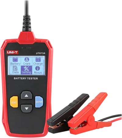 UNI-T UT673A accu tester met LCD display voor accu in auto, motor, boot, zonne energie of alarmsysteem