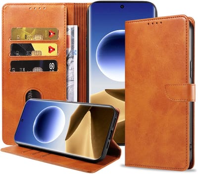Geschikt voor Oppo Find X7 Ultra Telefoonhoesje Kunstleer met Magnetisch lipje en Pasjeshouder Book Case met Klepje - Walletcase with Cardslot - Bruin - Smartphonica geschikt voor Oppo Find X7 Ultra