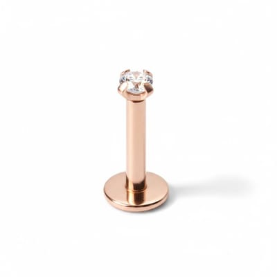 Aramat Jewels | Piercings | Helix Tragus Piercing Rosegoudkleur Zirkonia 6mm 1.2mm | | | |2mm | Staal | Volwassenen | Verkleurd niet