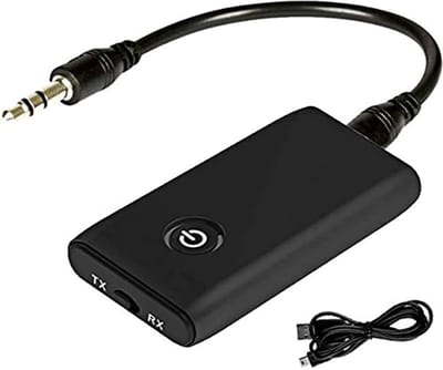 iFoulki Bluetooth 5.0-zenderadapter, Bluetooth 5.0-zender voor tv, pc, auto-/thuisstereosysteem, 2 in 1 Bluetooth-zender en -ontvanger, 3,5 mm stereo-uitgang