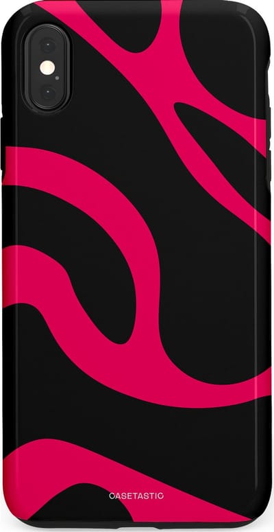 Casetastic Hoesje Geschikt voor Apple iPhone Xs Max - Stijlvolle Beschermende Duo-layer Case - Hotpink Camoprint