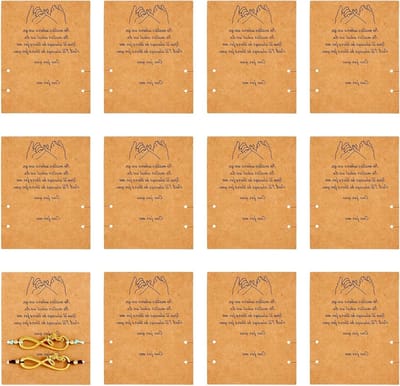 100 Stuks Kraft Papieren Sieraden Display Kaarten voor Vriendschapsbanden en Armbanden - Rechthoekig 9x7cm met Tekst