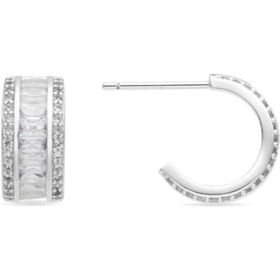 Luxenter Oorbellen met Glimmende Zirkonia zilverkleurige afwerking - Squil